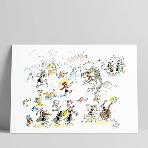 Disegno originale "Pierino e il lupo"