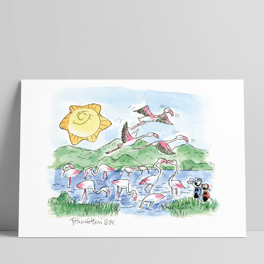 Disegno originale "Fenicotteri"