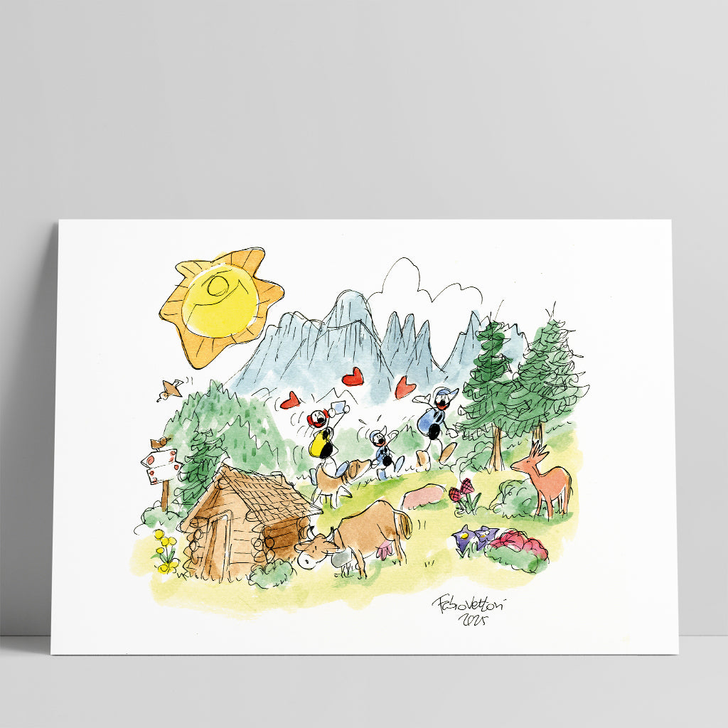 Disegno originale "Gita in montagna"