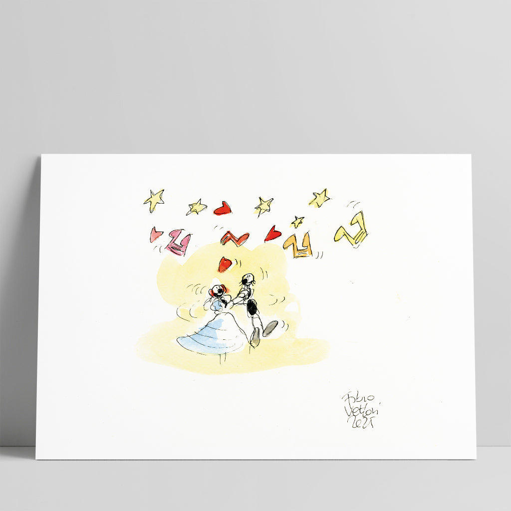 Original drawing "Peter and the wolf ... and the cat!"