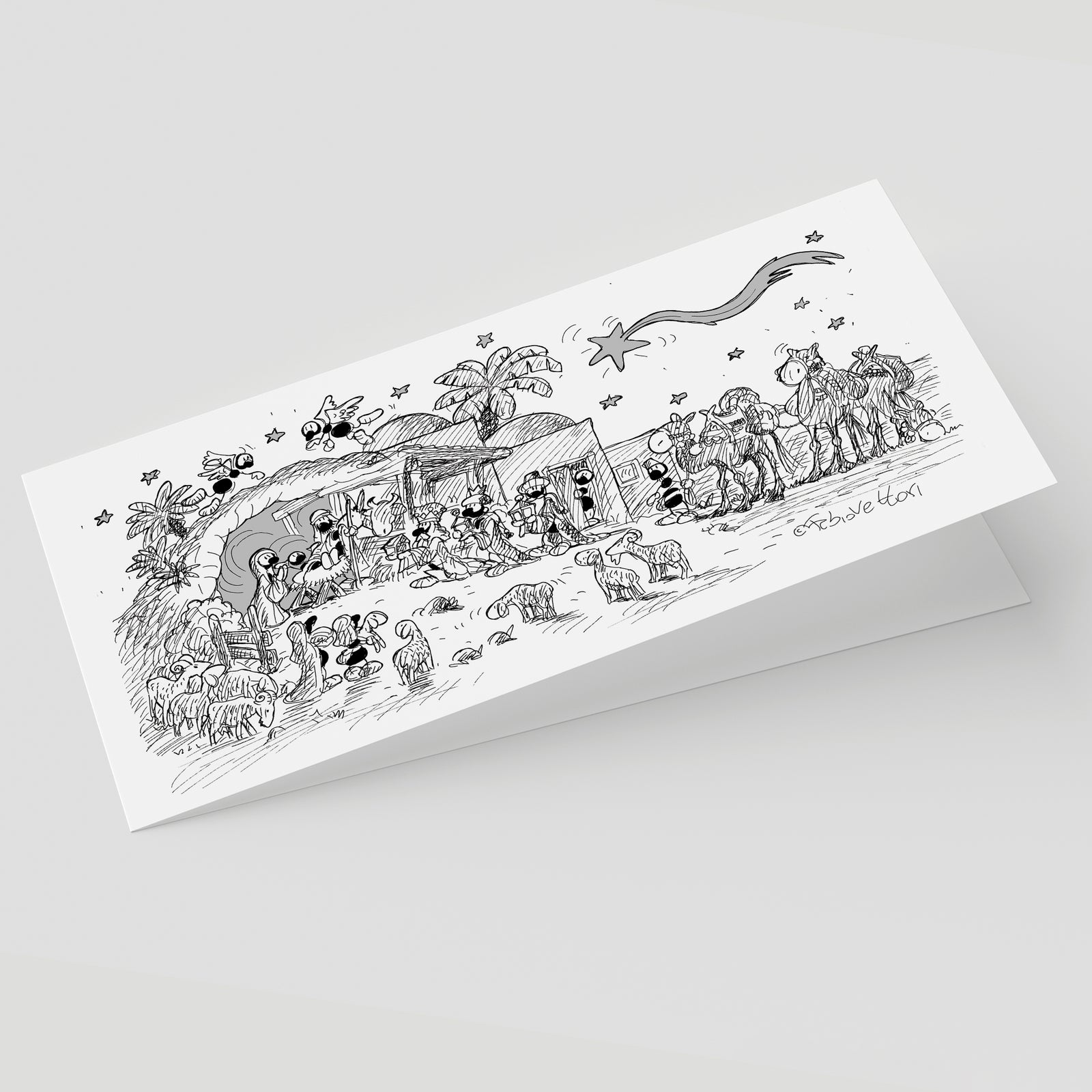 Biglietto Natale B/N (29NAR)