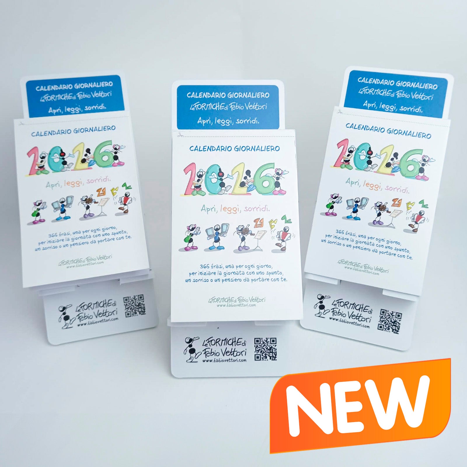 CALENDARIO GIORNALIERO DA TAVOLO 2026 DELLE FORMICHE DI FABIO VETTORI (FV26G) PERSONALIZZATO
