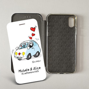 Cover artistica per Smartphone Personalizzata soggetto "500" modello con apertura "a Libro"