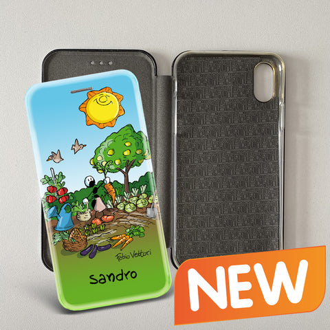Cover artistica per Smartphone Personalizzata soggetto "Agricoltore" modello con apertura "a Libro"