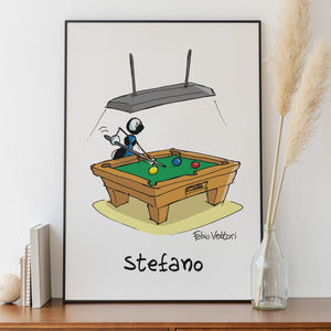 Personalized poster print with "Billiards" theme