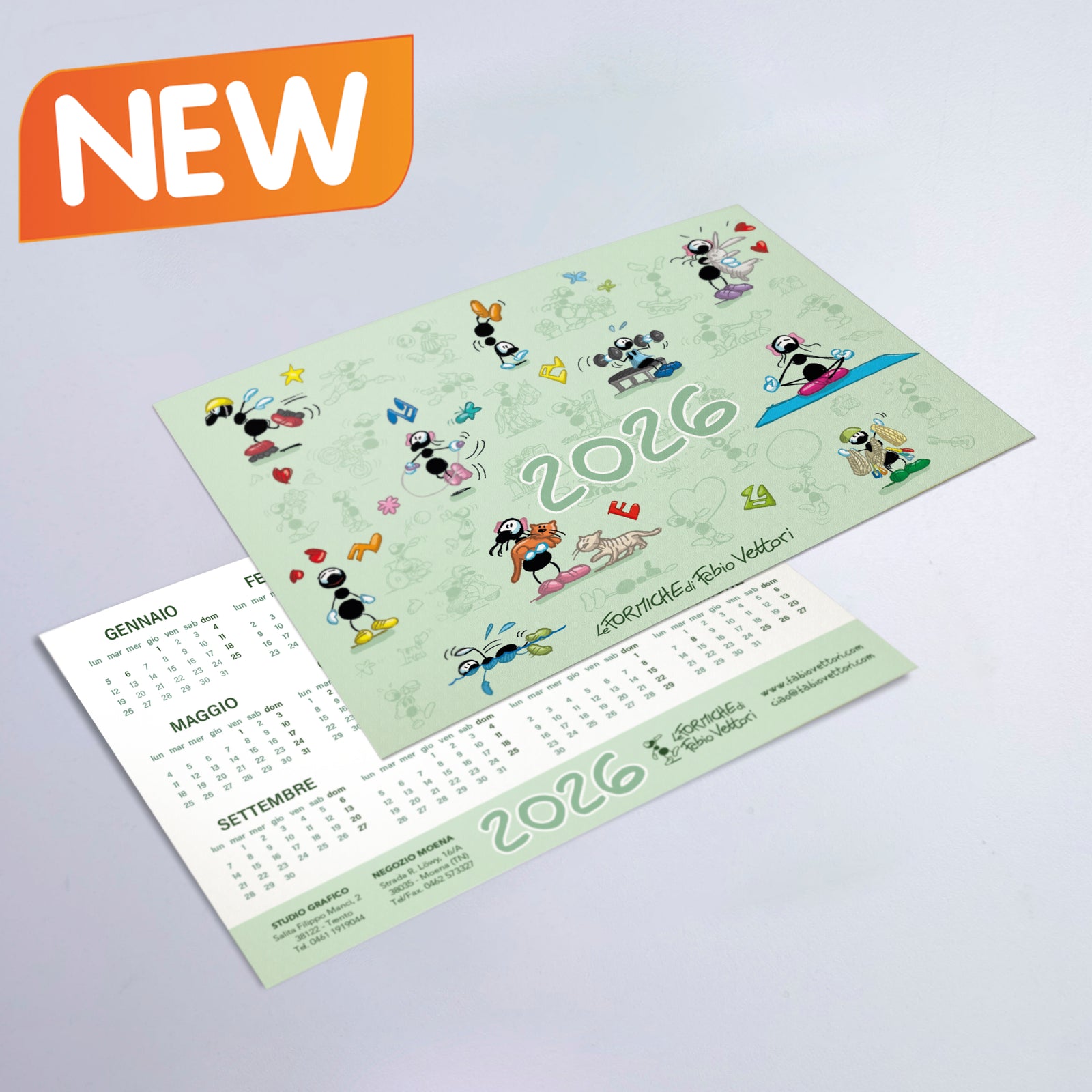 Calendarietto cartolina 2026