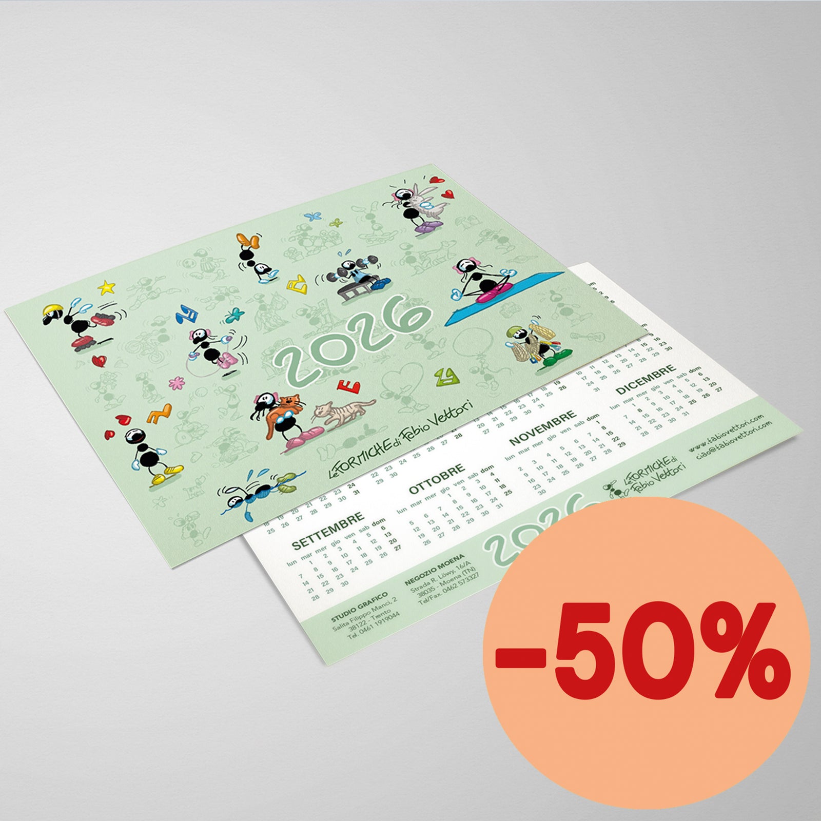 Calendarietto cartolina 2026