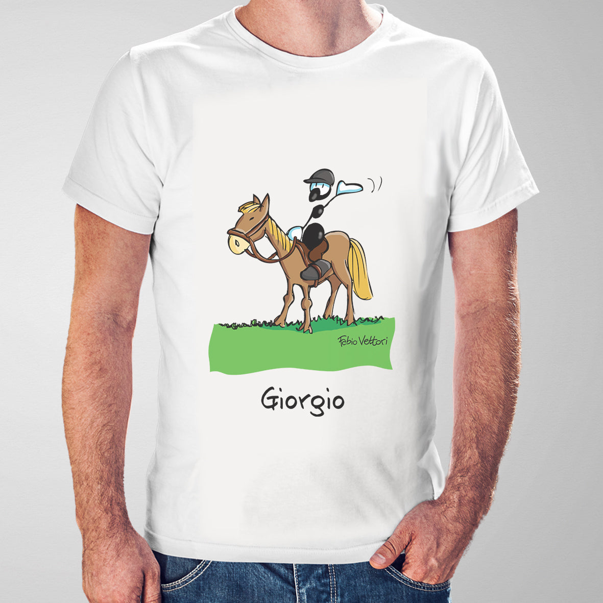Maglietta grafica con cavallo rampante: regalo per cowboy equestri e rodeo - Maglietta unisex in cotone - Italia Maglietta grafica con cavallo rampante: regalo per cowboy equestri e rodeo - Maglietta unisex in cotone - Italia