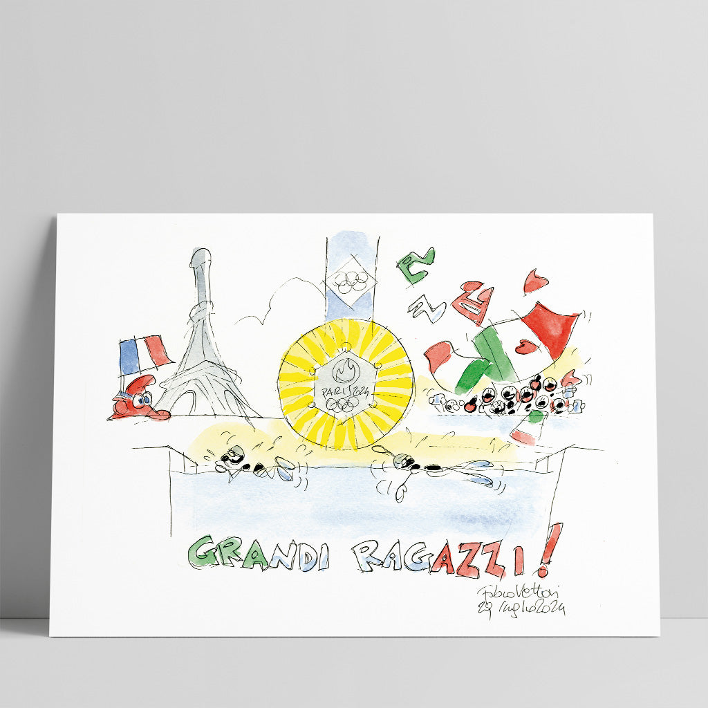 Disegno originale "Nuoto - Paris 2024"