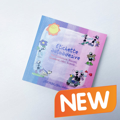 Etichette autoadesive per confetture, biscotti, quaderni, libri, scatole, ecc... Soggetto "Fantasia" (FV39-01)