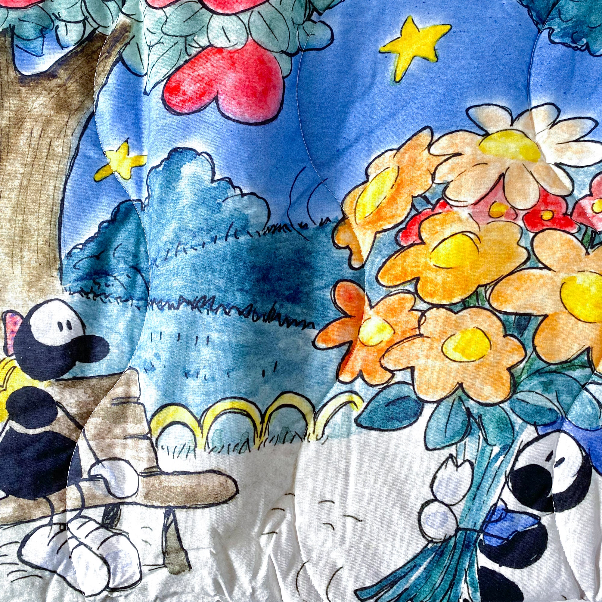 Padded quilted plaid with "Tree of Hearts" motif