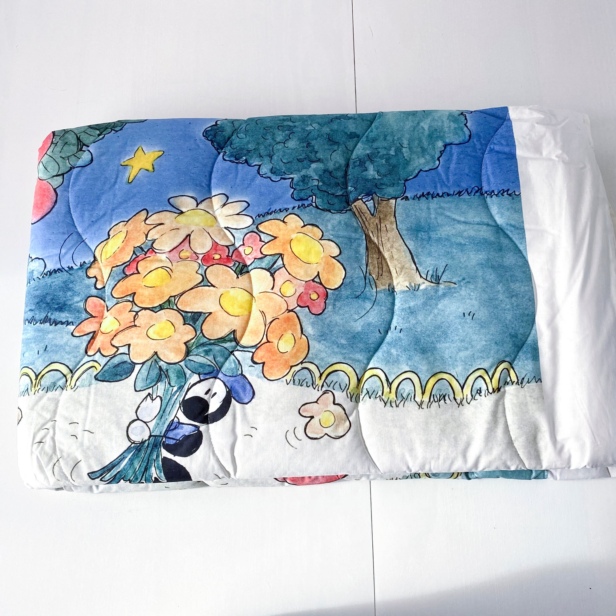 Padded quilted plaid with "Tree of Hearts" motif