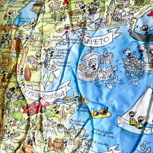 Padded quilted plaid with "Italy of flavors" theme