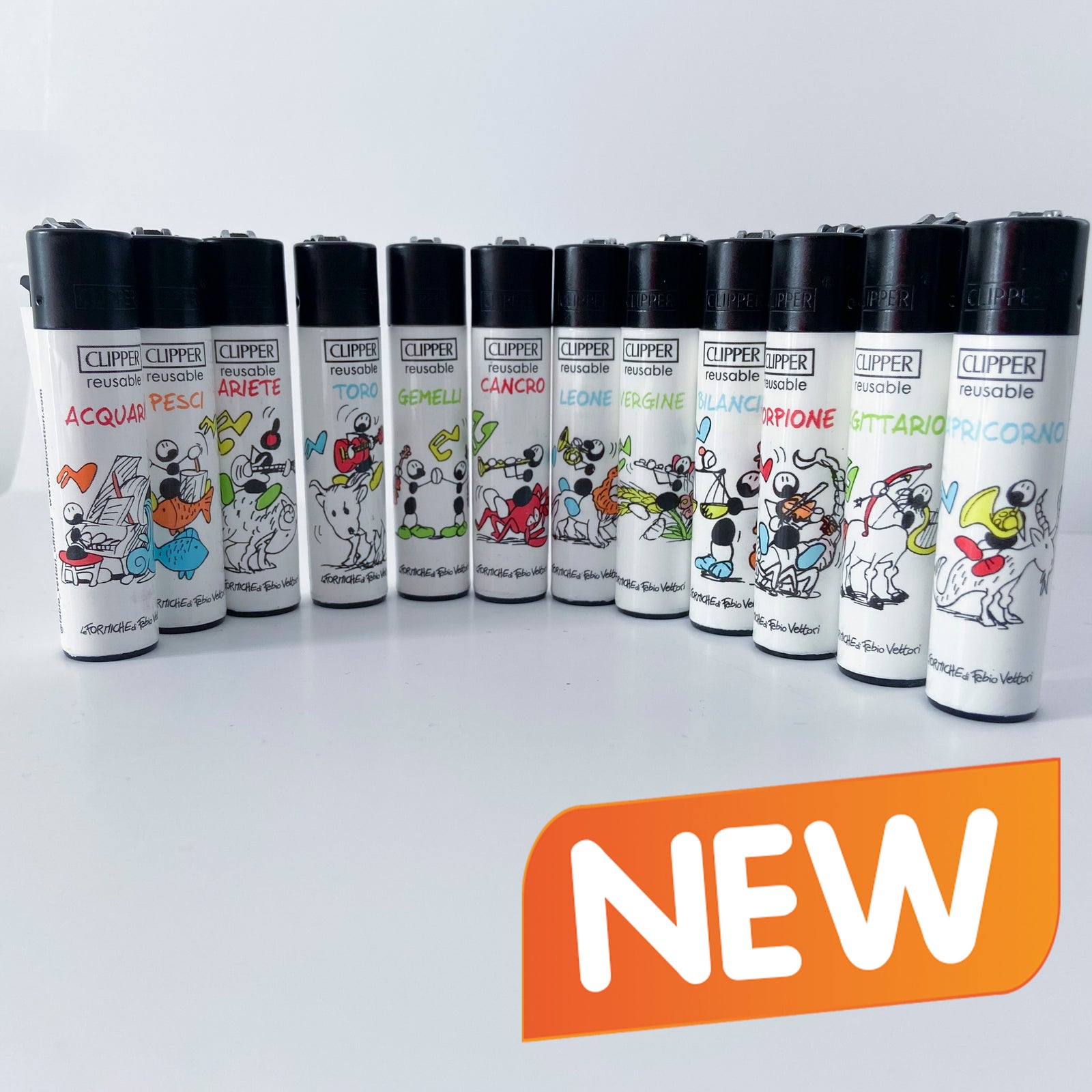 CLIPPER lighter limited series Zodiaco by Fabio Vettori "Complete collection"