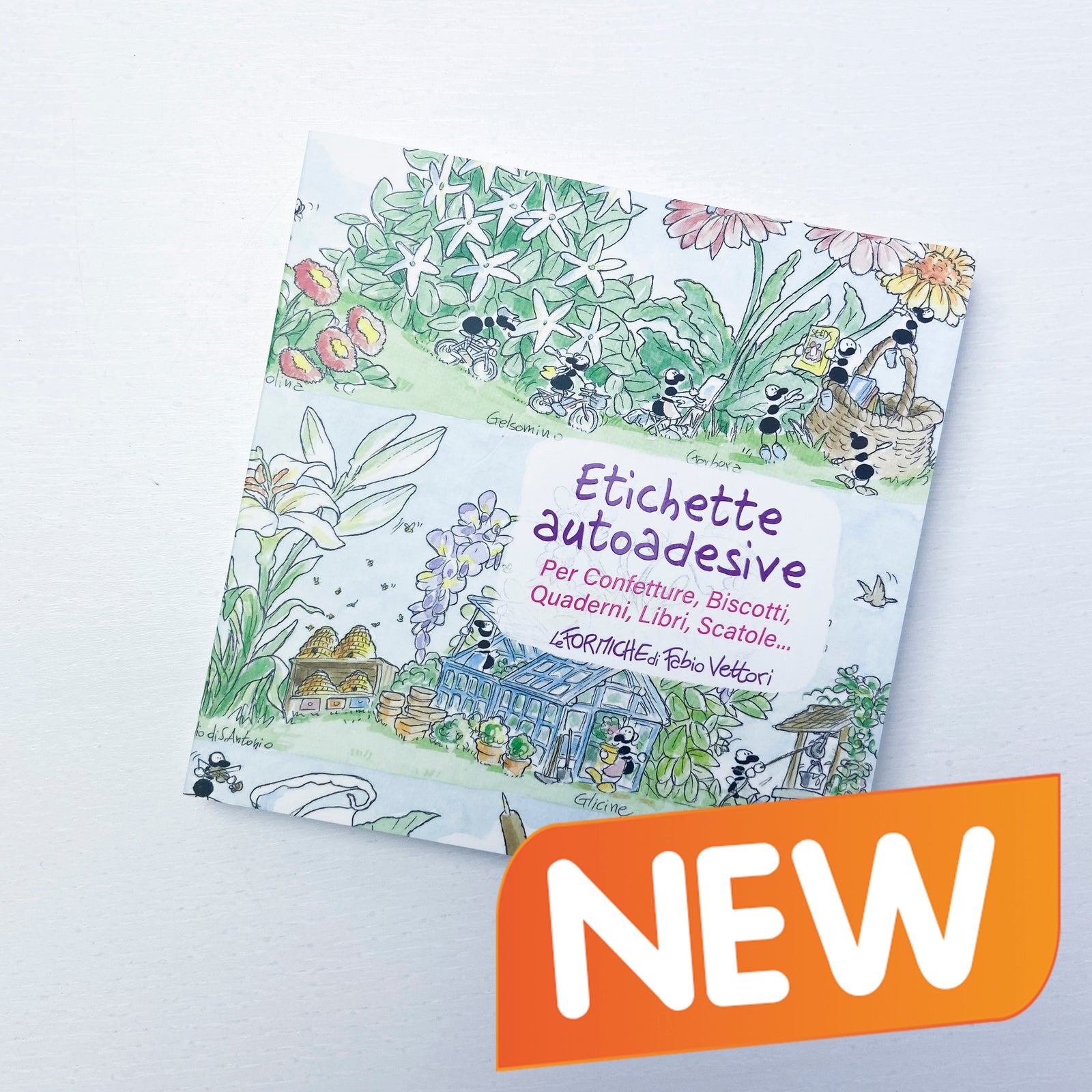 Self-adhesive labels for jams, biscuits, notebooks, books, boxes, etc... Subject "Flowers" (FV39-05)