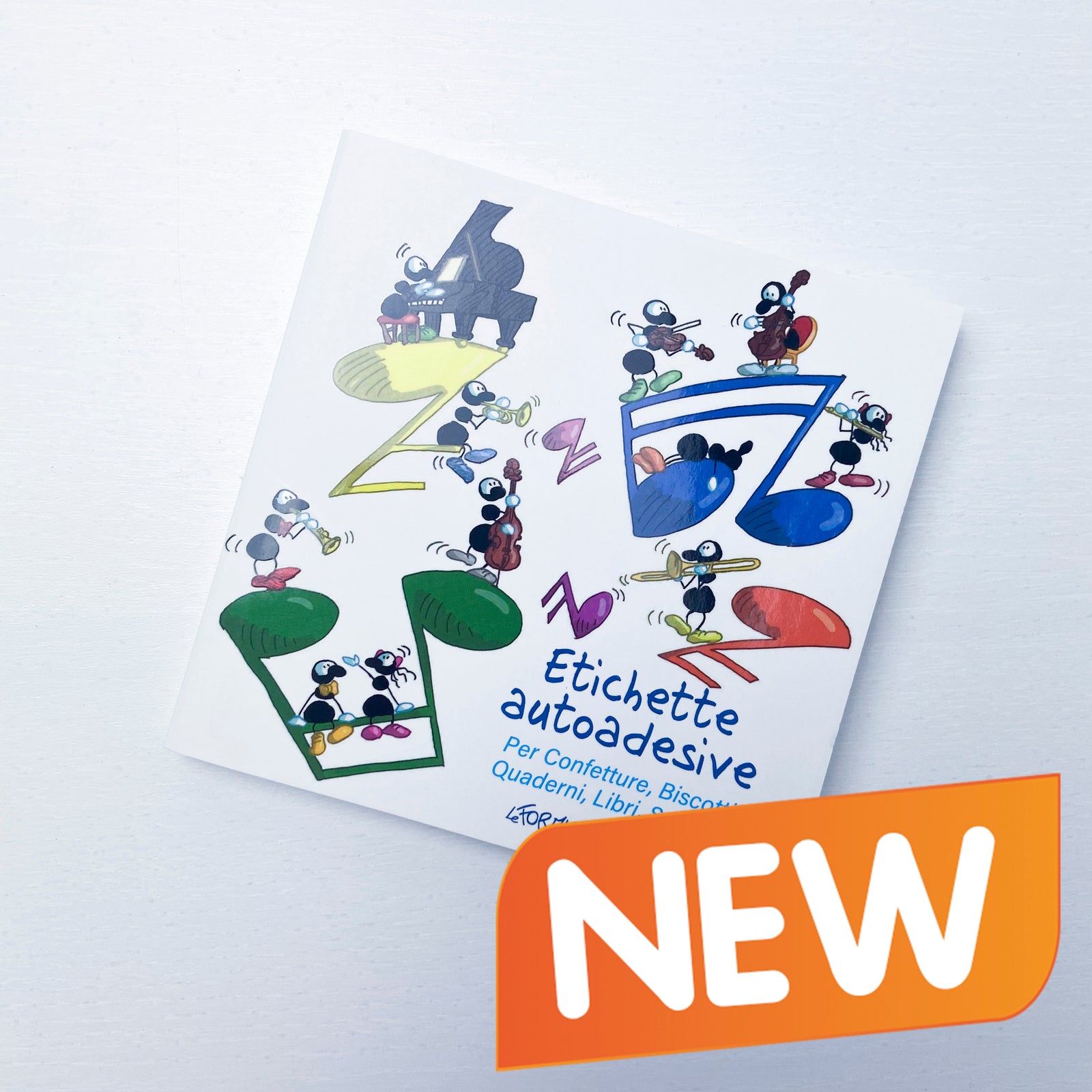 Self-adhesive labels for jams, biscuits, notebooks, books, boxes, etc... Subject "Music" (FV39-06)