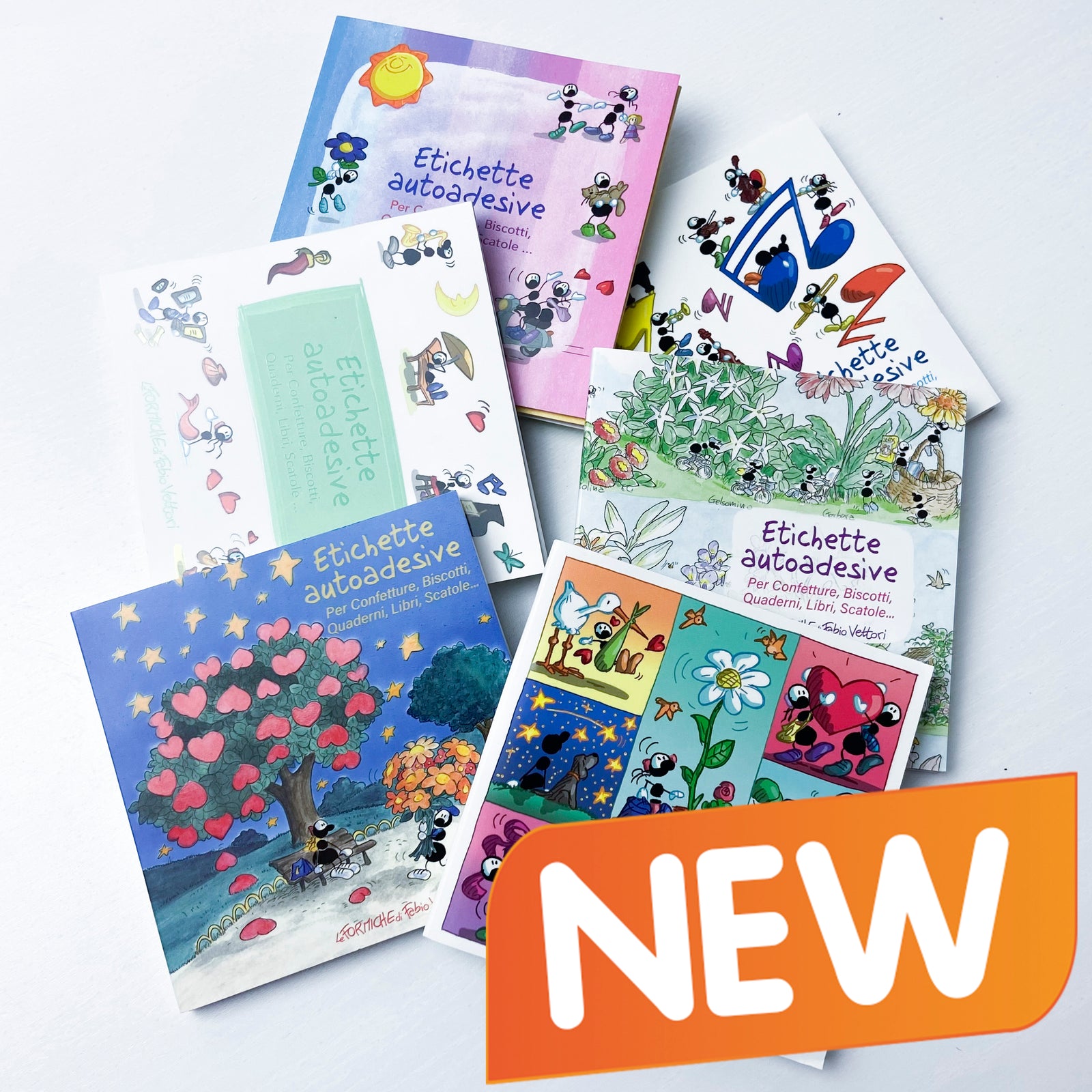 Self-adhesive labels for jams, biscuits, notebooks, books, boxes, etc... "Complete Collection" (FV39)