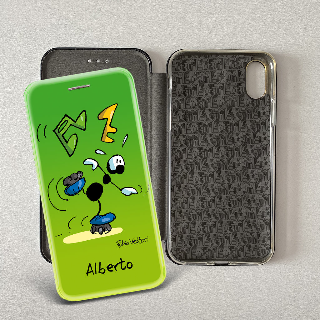 Customized artistic cover for Smartphone subject "Pizza Chef" model with "Book" opening