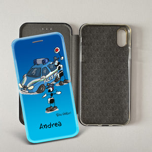 Cover artistica per Smartphone Personalizzata soggetto "Polizia" modello con apertura "a Libro"