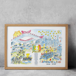 Stampa serie limitata con firma originale "Inter campione d'Italia 2026" formato 32x45 cm