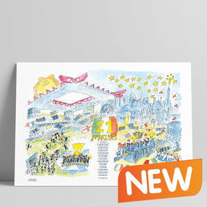 Stampa serie limitata con firma originale "Inter campione d'Italia 2026" formato 32x45 cm