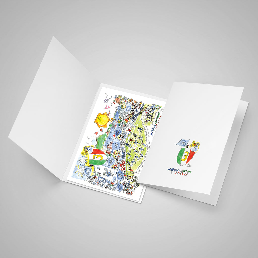 Stampa serie limitata con firma originale "Napoli campione d'Italia 2023" formato 24x33 cm