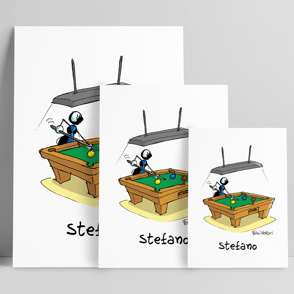 Personalized poster print with "Billiards" theme