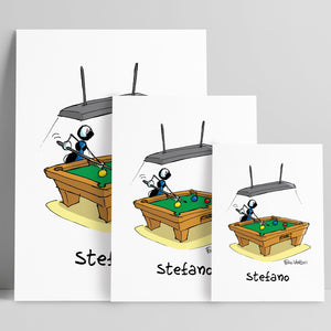 Personalized poster print with "Billiards" theme