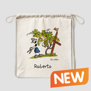 Personalized cotton backpack bag with "Winegrowers" theme