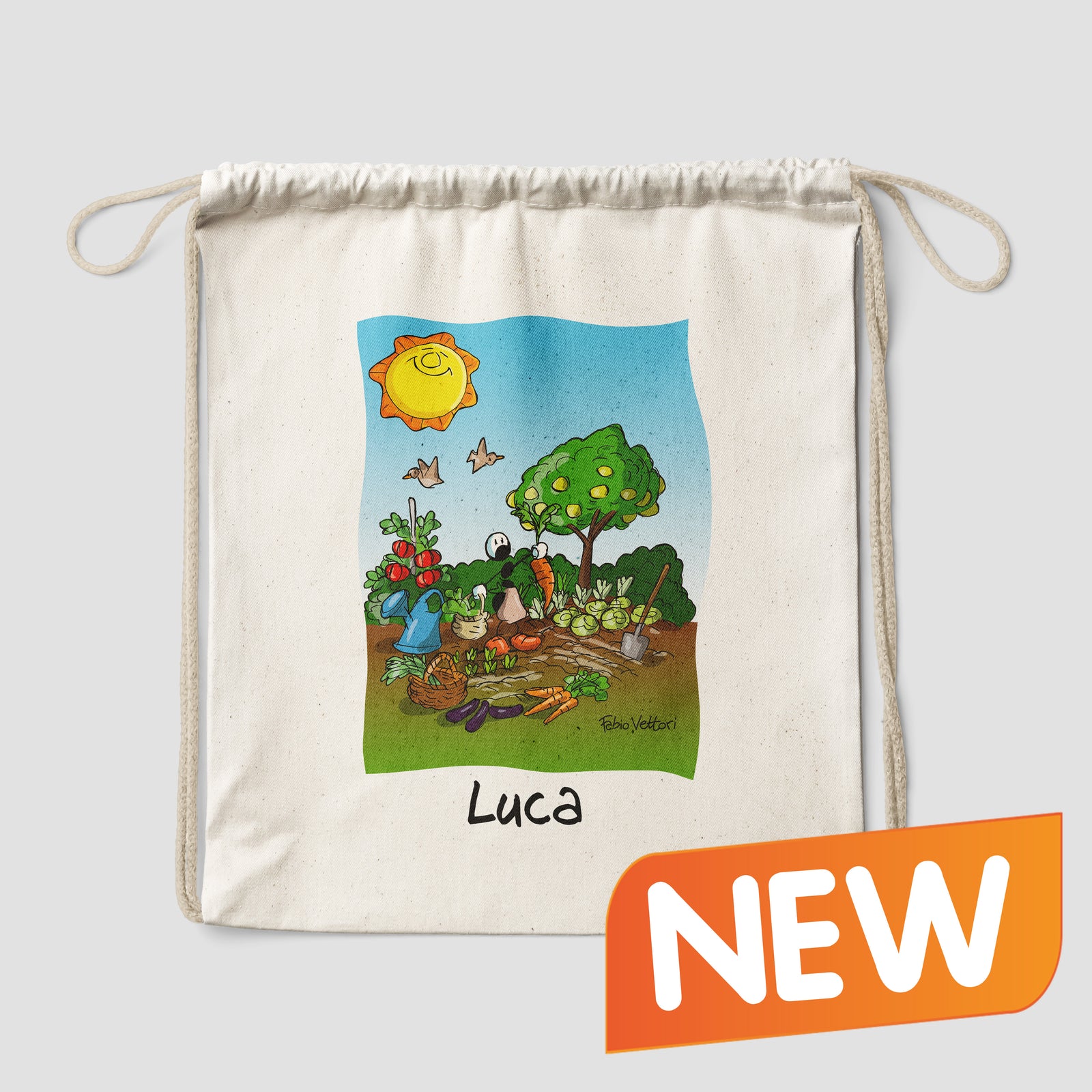Sacca zaino personalizzata in cotone soggetto "Agricoltori"