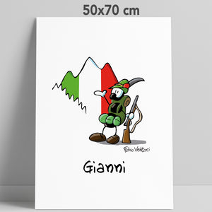 Stampa su poster personalizzata soggetto "Alpino"