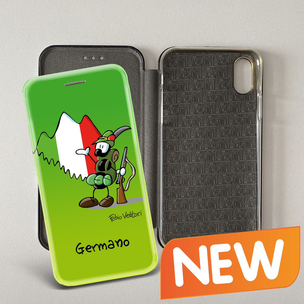 Cover artistica per Smartphone Personalizzata soggetto "Alpino" modello con apertura "a Libro"