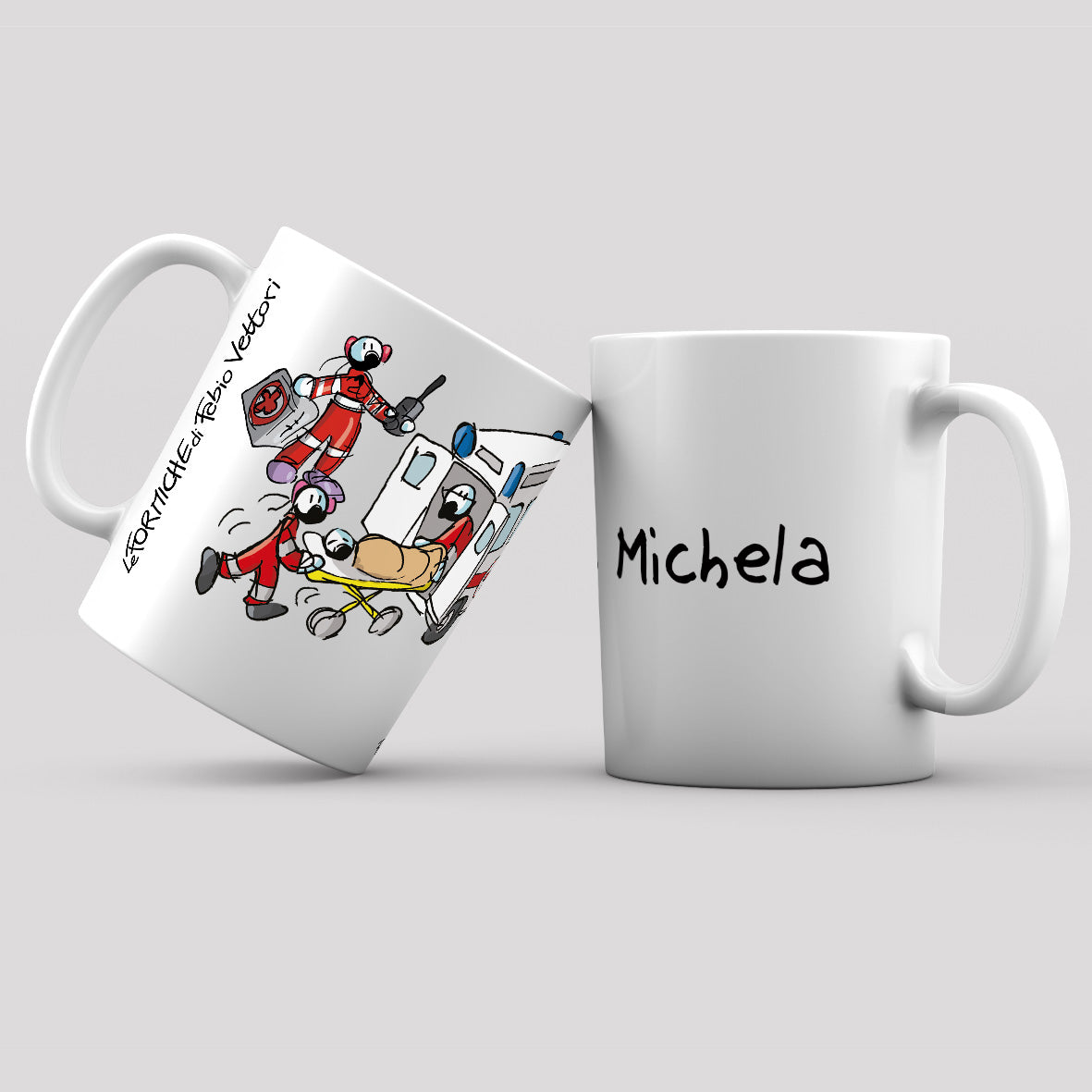 Tazza Personalizzata Ambulanza, Servizi Di Emergenza, Qualsiasi Nome/messaggio, Blu, Ceramica, 98 Mm