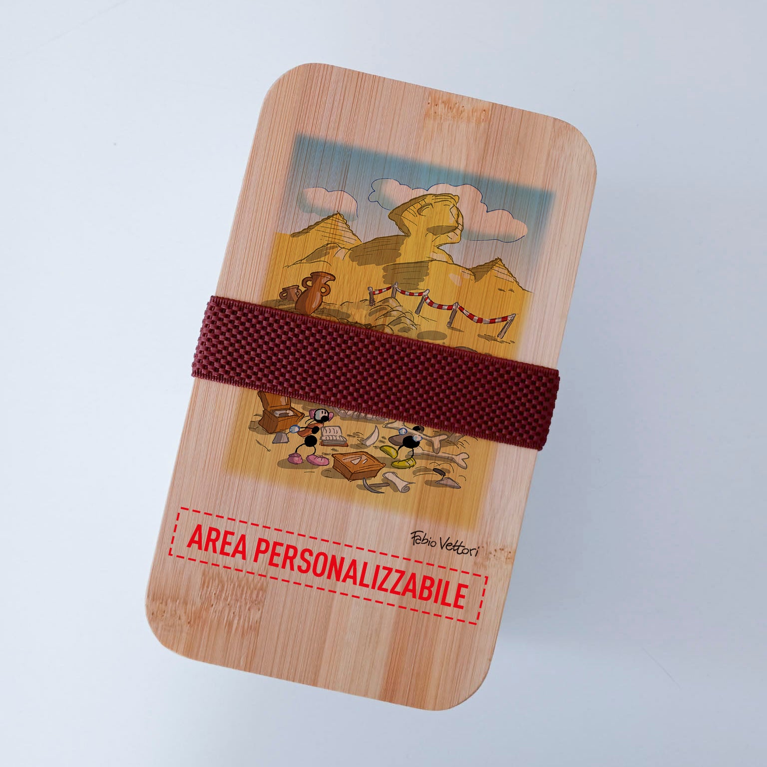 Lunch Box with Cutlery Holder Band Personalized with "Archaeologists" Theme