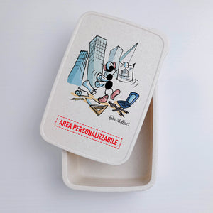 Scatola Porta Pranzo con Fascia Porta Posate Personalizzata soggetto "Architetti"