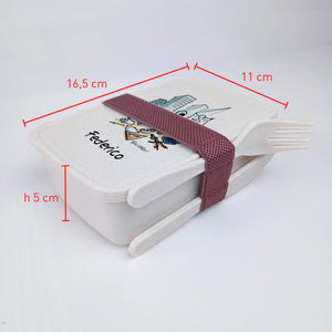 Scatola Porta Pranzo con Fascia Porta Posate Personalizzata soggetto "Architetti"