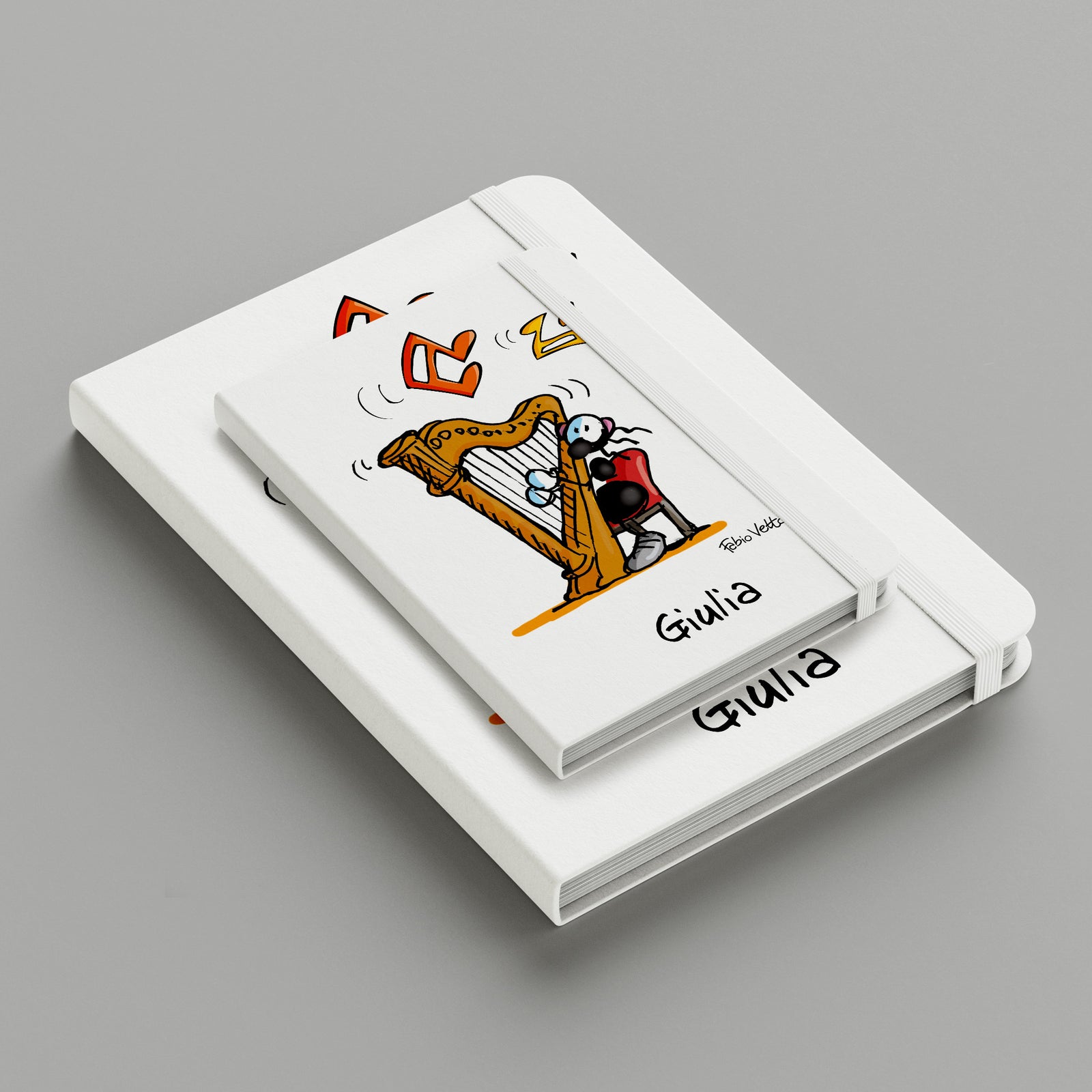 Personalized notebook with "Harp" theme