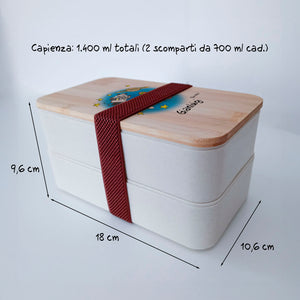 Lunch Box with Cutlery Holder Band Personalized "Astronaut" Theme