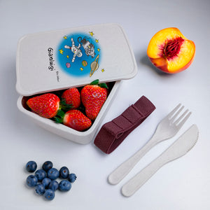 Scatola Porta Pranzo con Fascia Porta Posate Personalizzata soggetto "Astronauta"