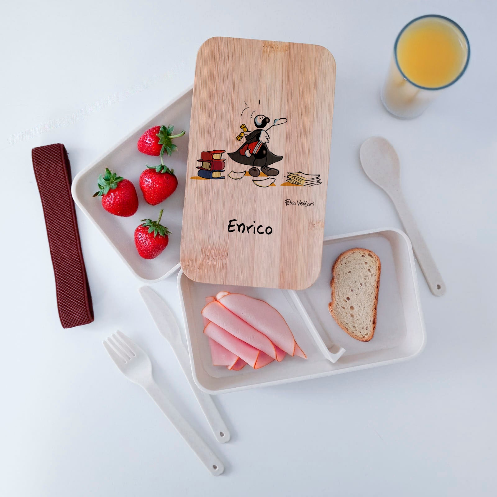 Lunch Box with Cutlery Holder Band Personalized "Lawyers" Subject
