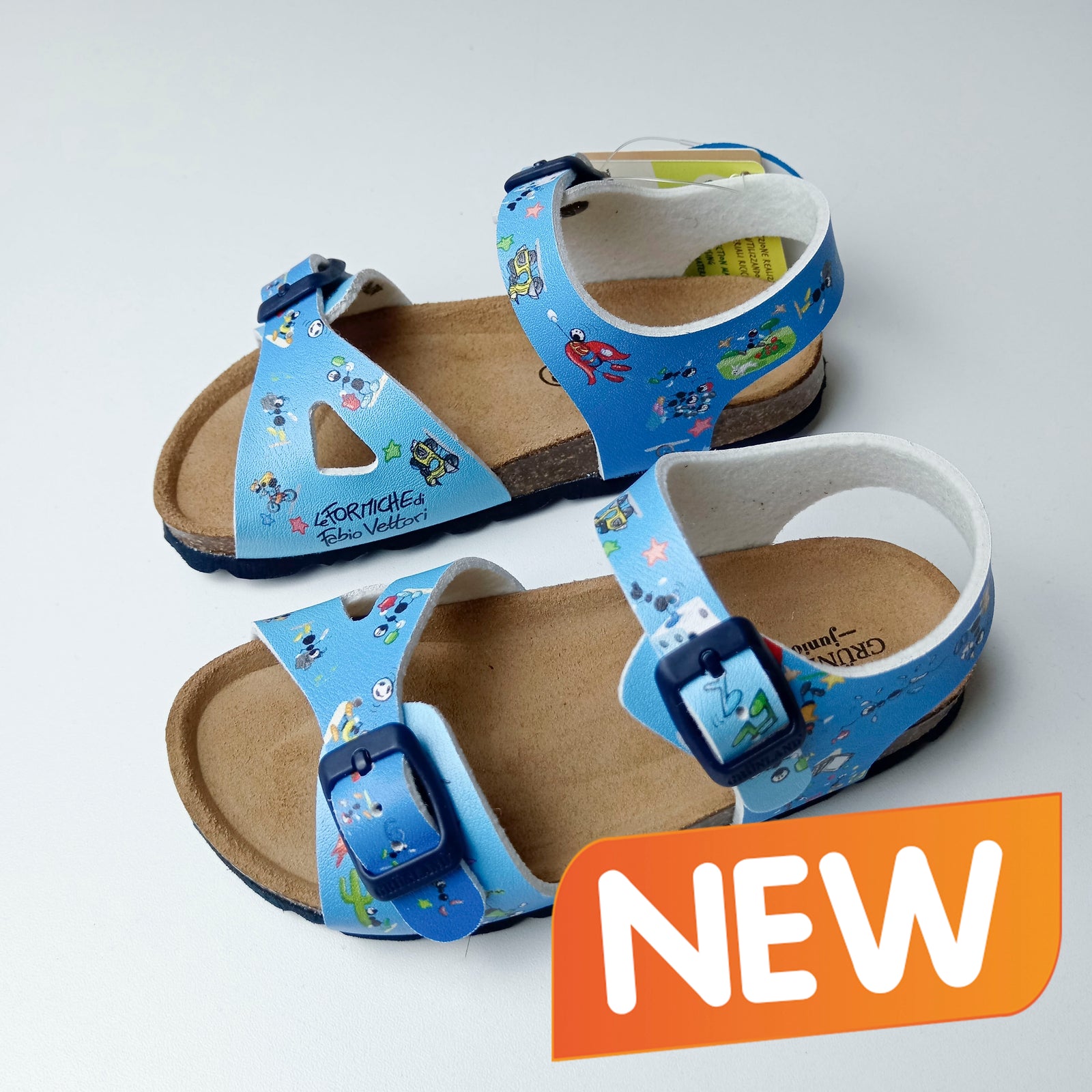 Fabio Vettori Children's Sandals for Grunland Sky Blue
