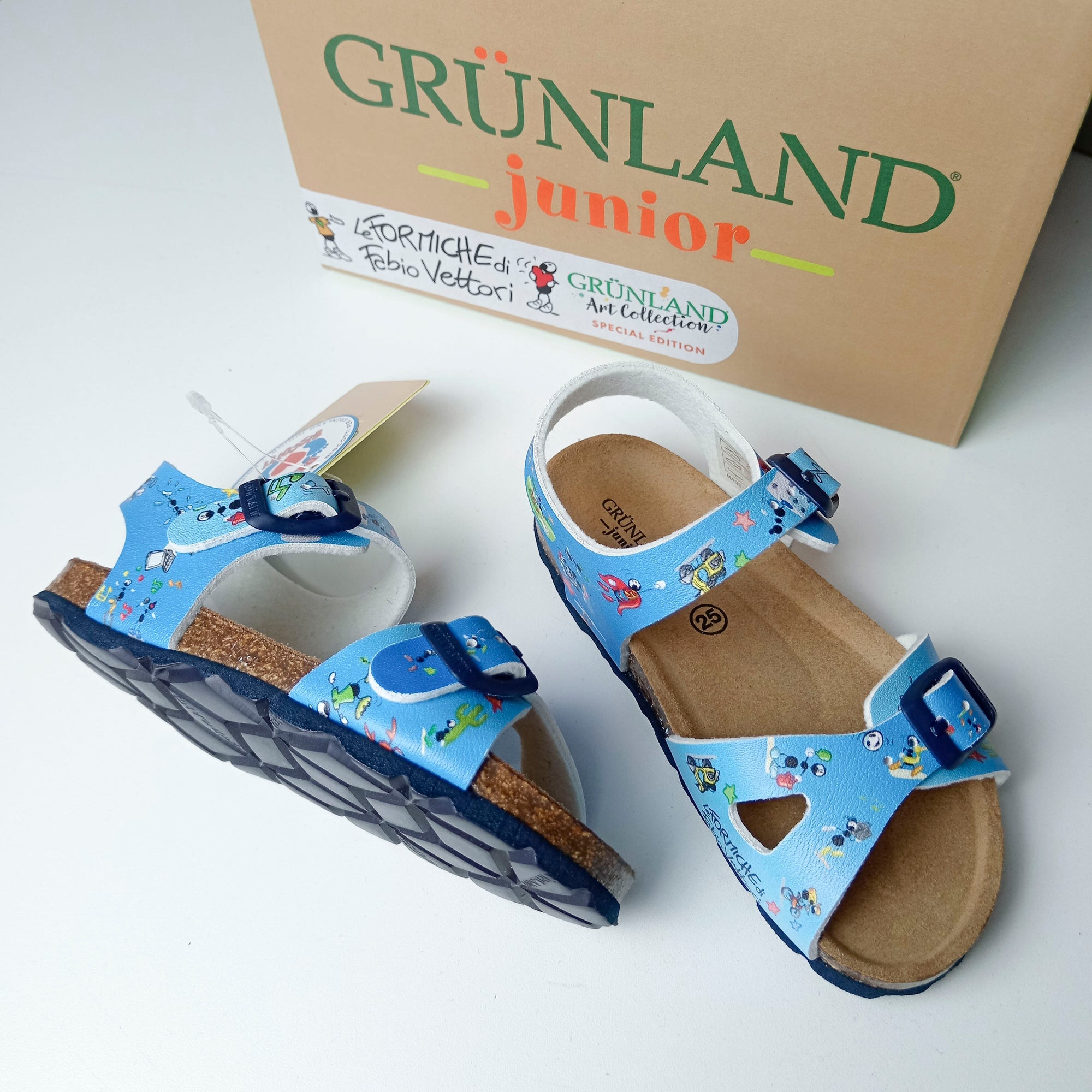 Sandali Bambino Fabio Vettori per Grunland colore Azzurro cielo