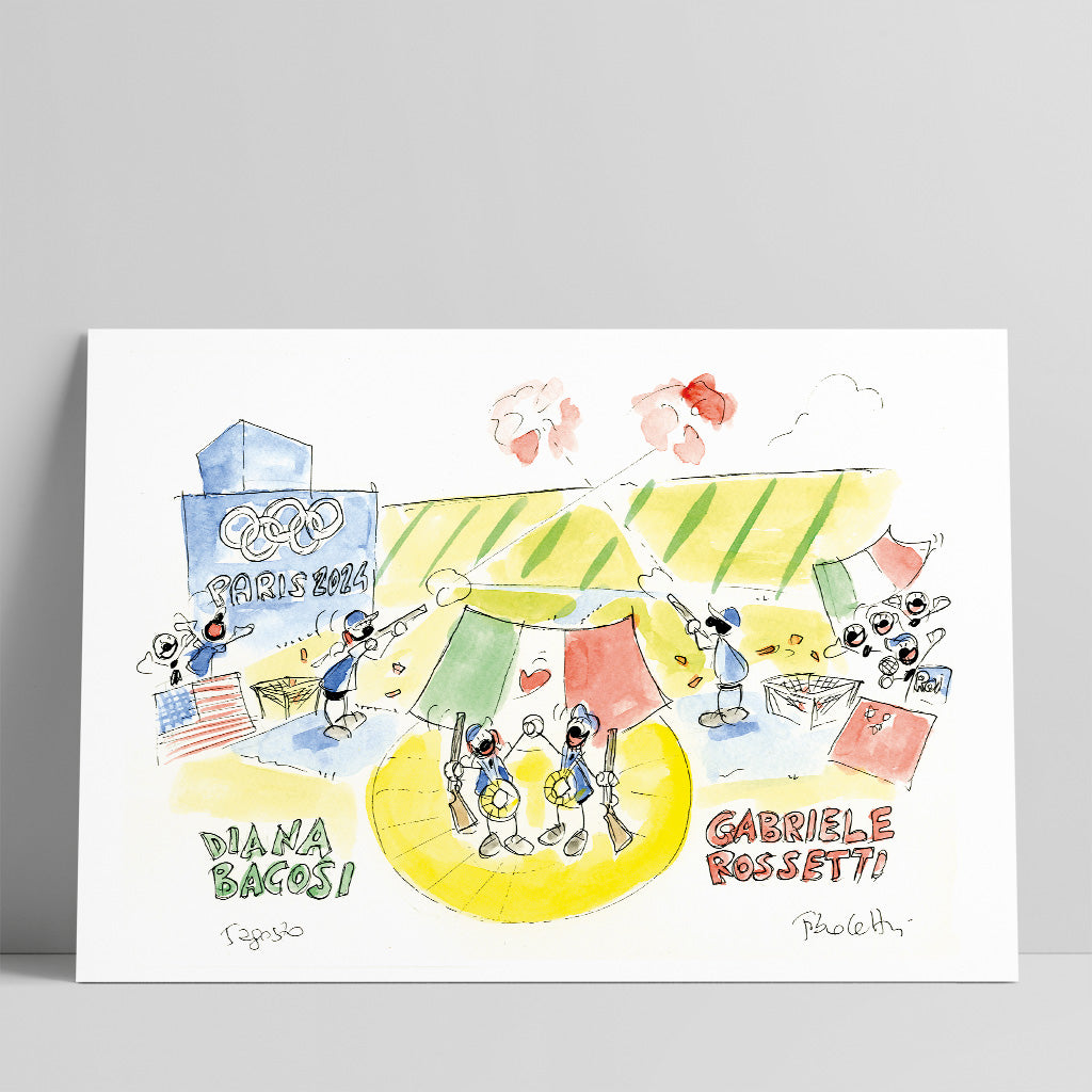 Disegno originale "Diana Bacosi e Gabriele Rossetti - Paris 2024"