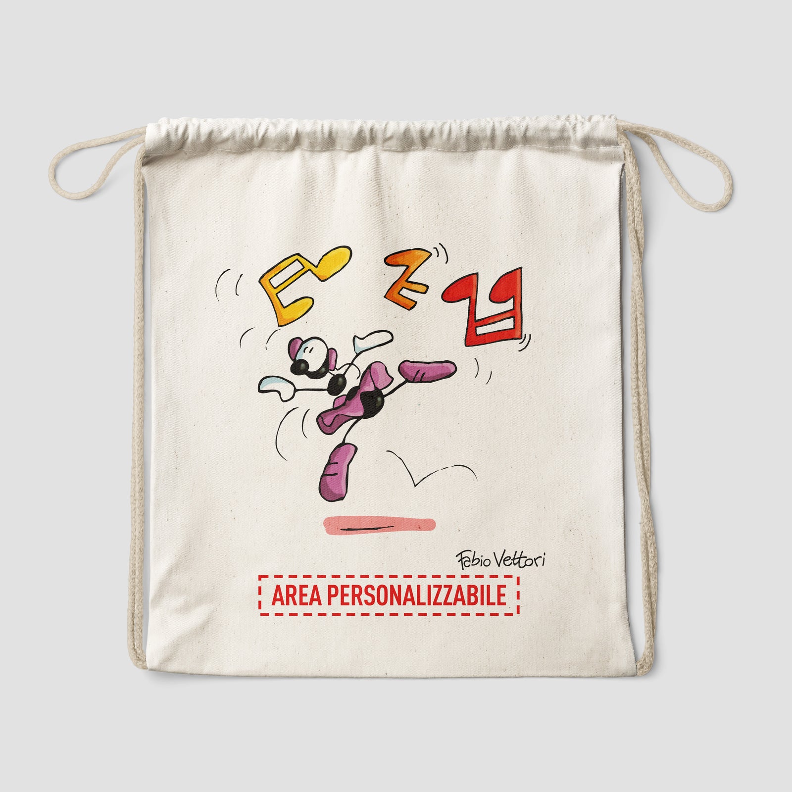 Sacca zaino personalizzata in cotone soggetto "Ballerini"