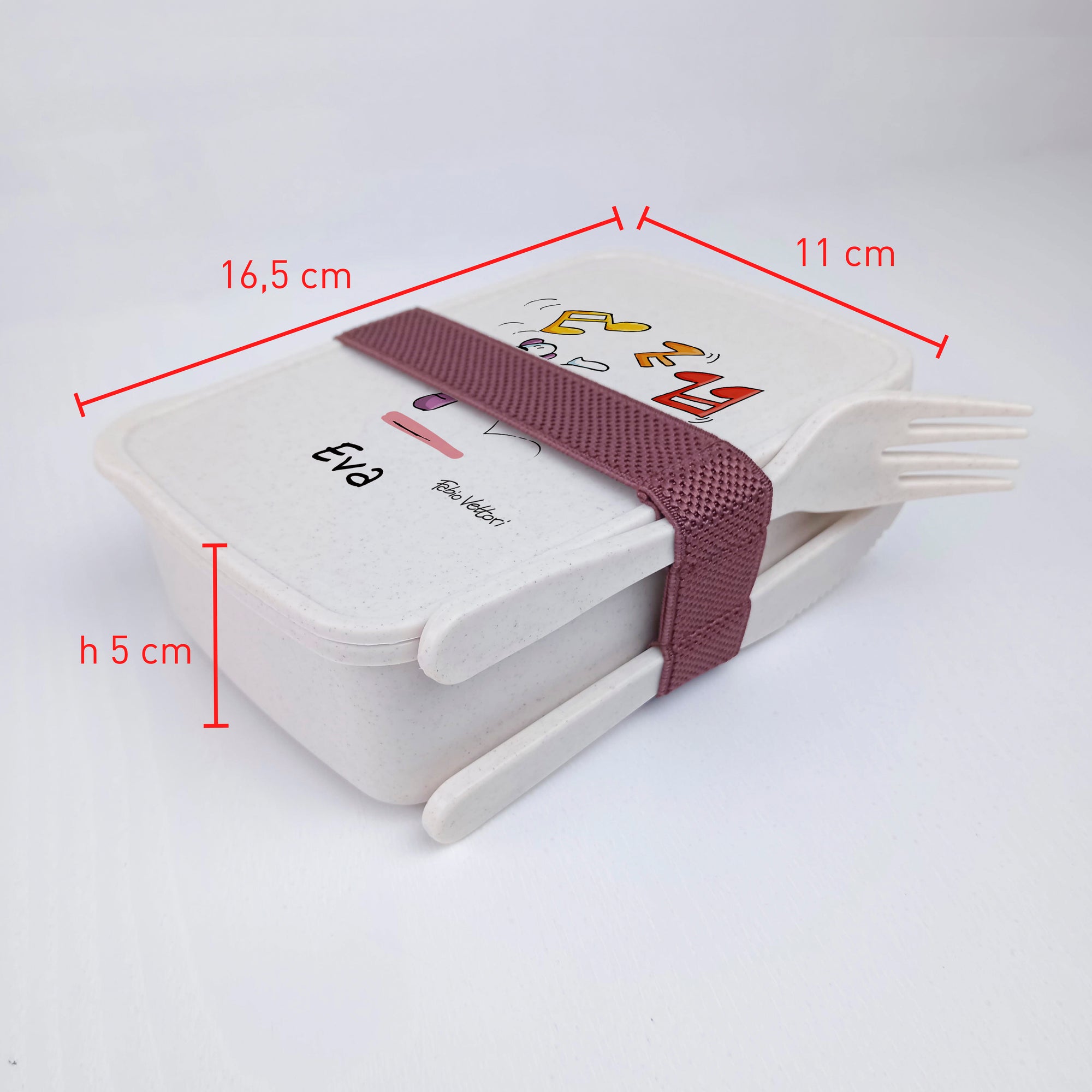 Lunch Box with Cutlery Holder Band Personalized "Dancers" Theme