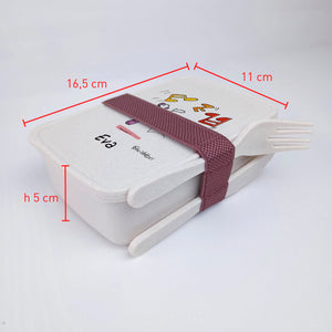 Lunch Box with Cutlery Holder Band Personalized "Dancers" Theme