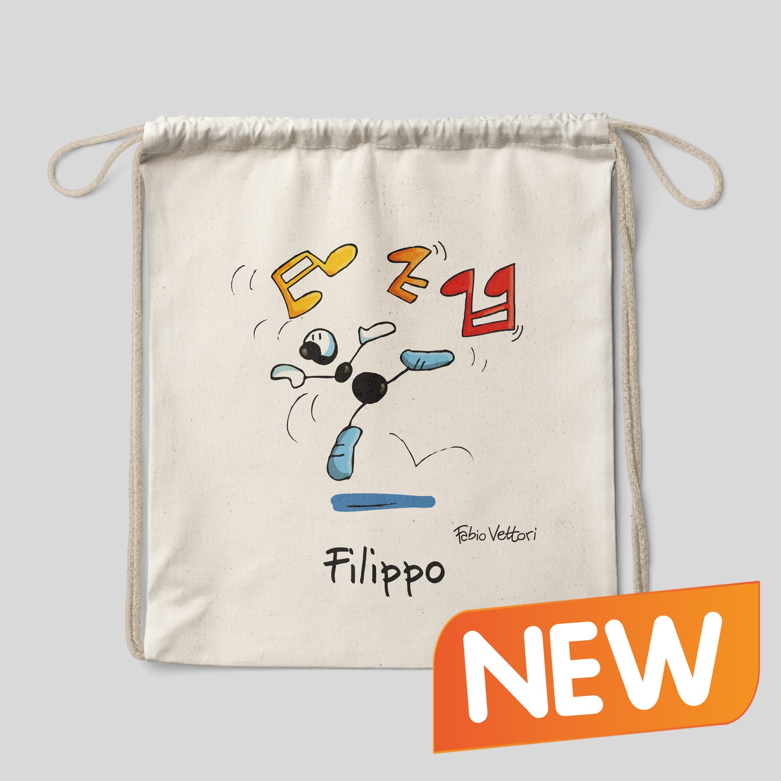 Sacca zaino personalizzata in cotone soggetto "Ballerini"