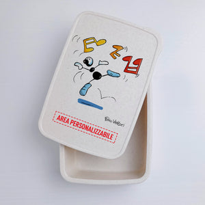Lunch Box with Cutlery Holder Band Personalized "Dancers" Theme
