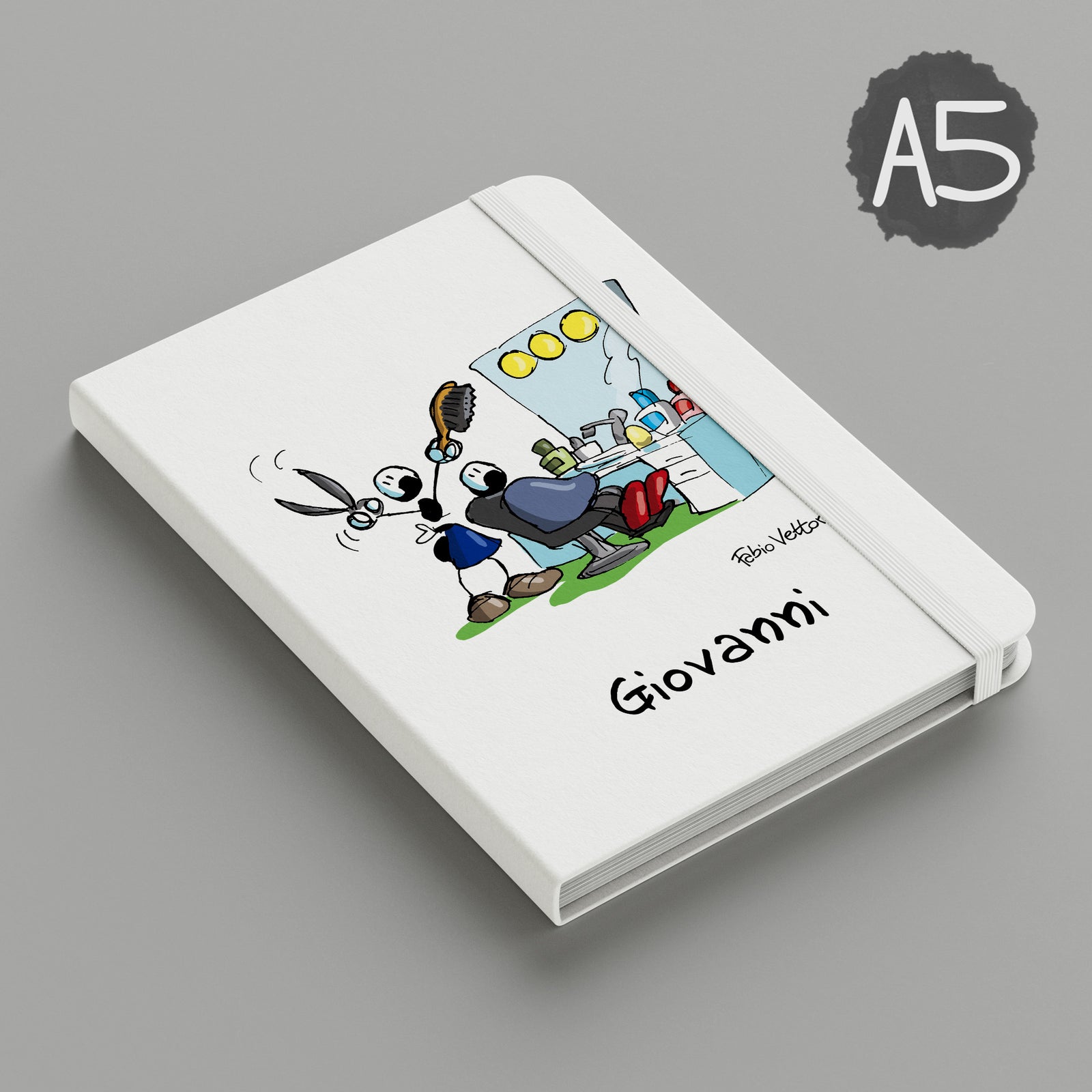 Personalized notebook with "Barber" theme