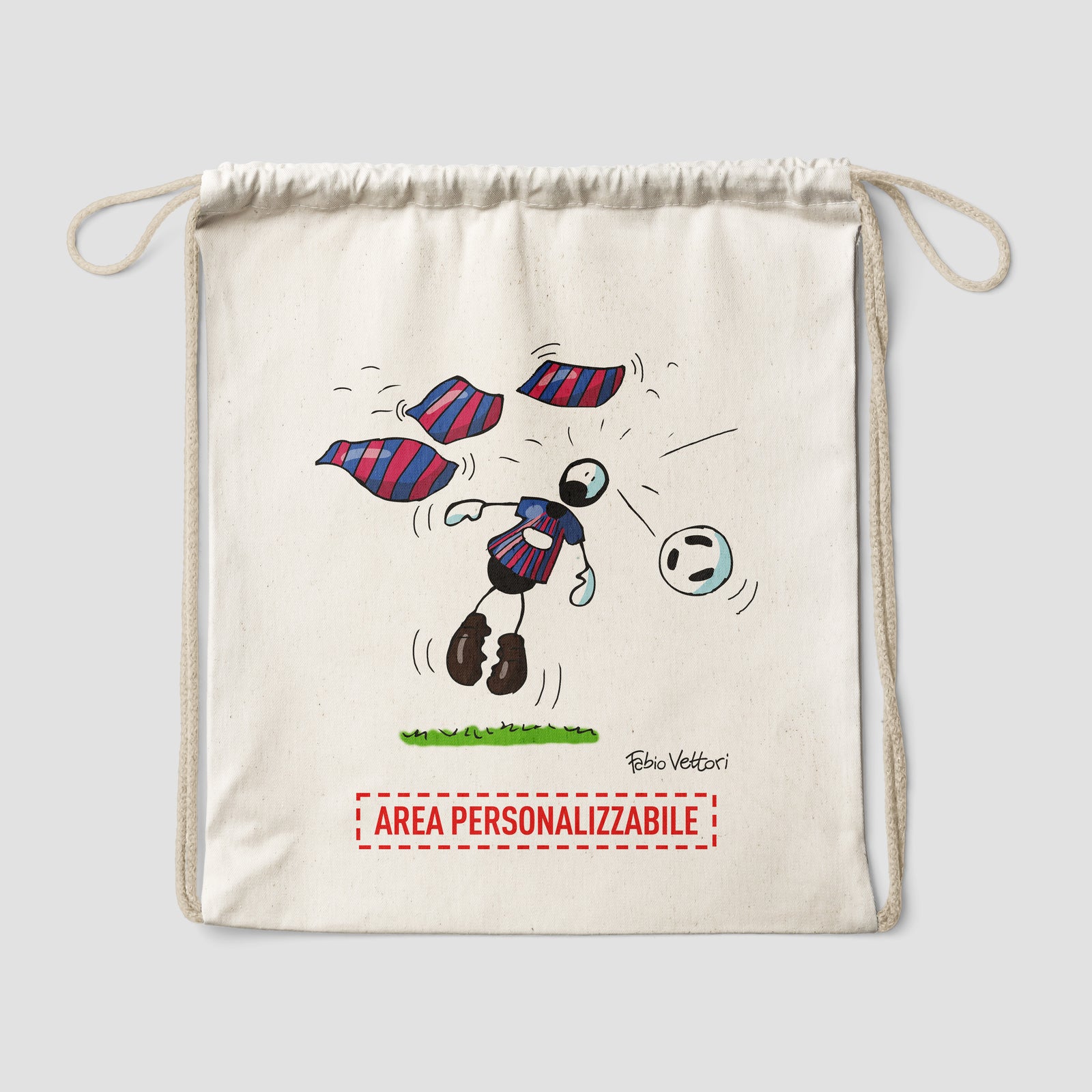 Sacca zaino personalizzata in cotone soggetto "Barcellona"